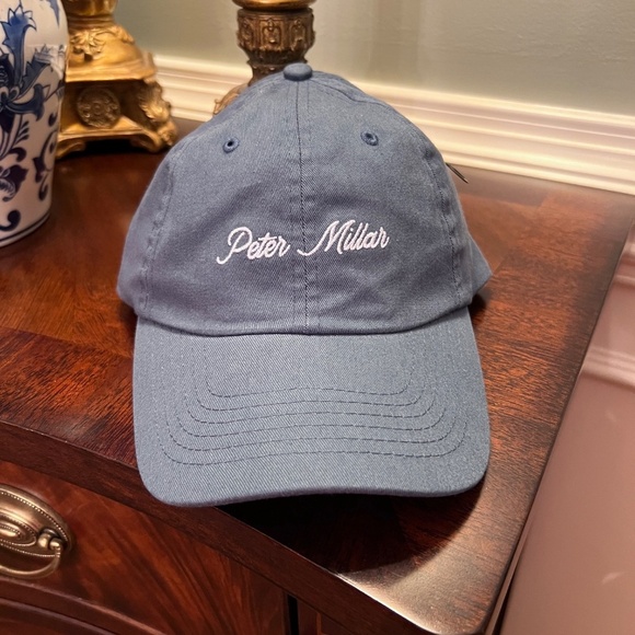 NWT‎ Peter Millar Breaker Blue Raleigh Embroidered Script Baseball Cap Hat O/S - Picture 2 of 5